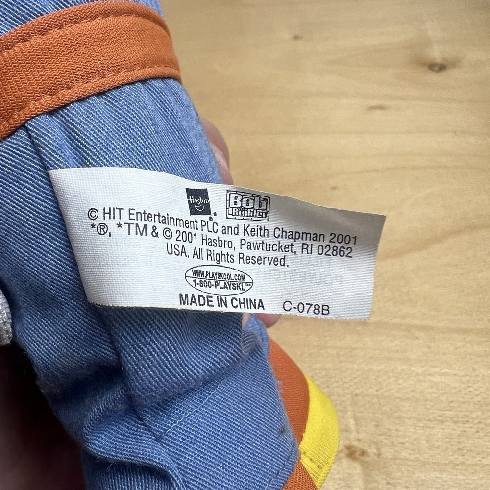 Bob the Builder‎ Playskool Hasbro Plush Doll Stuffed Figure Huggable 2001 - Picture 9 of 9